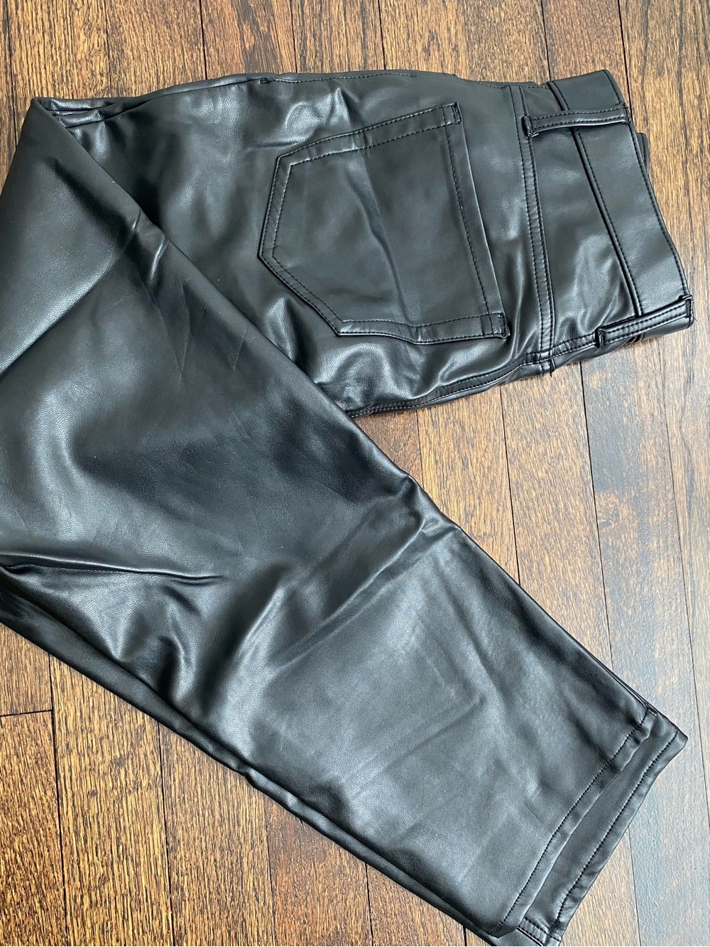 Abercrombie & Fitch Men's Black Faux Leather Slim Jeans